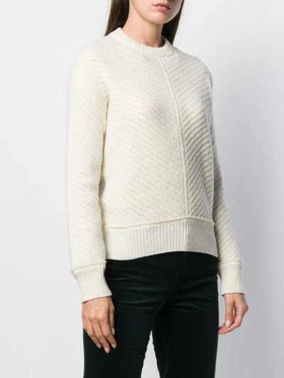 Shop A.p.c. Mock Neck Textured-knit Jumper In White