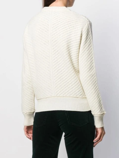 Shop A.p.c. Mock Neck Textured-knit Jumper In White