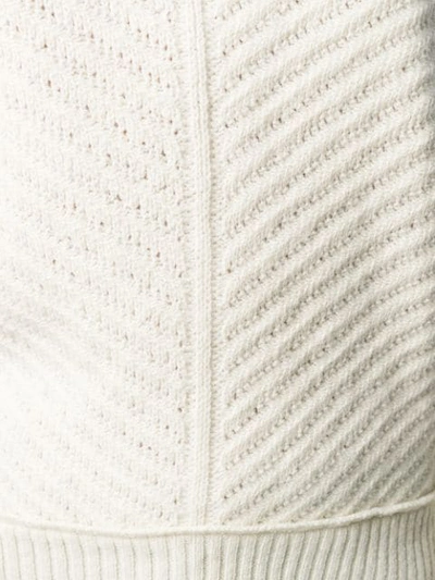 Shop Apc Mock Neck Textured-knit Jumper In White