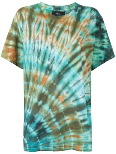 Shop Amiri Tie-dye T-shirt In Green