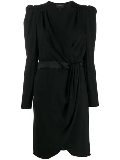 Shop Giambattista Valli Mock Wrap Midi Dress In Black