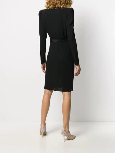 Shop Giambattista Valli Mock Wrap Midi Dress In Black