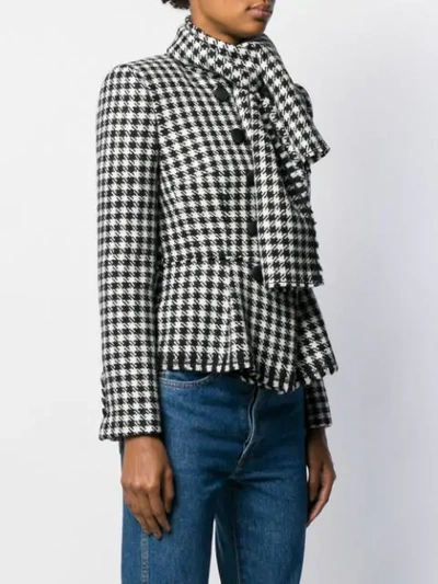 Shop Dolce & Gabbana Dogtooth Fitted Jacket In Black