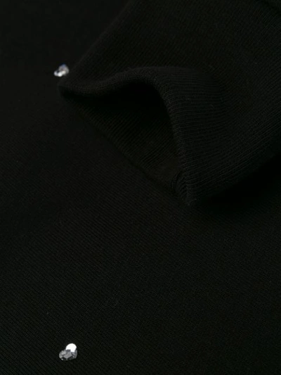 Shop Msgm Micro Heart Rhinestones Sweatshirt In Black