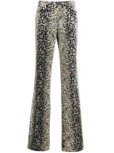 SNAKESKIN EFFECT BOOTLEG TROUSERS