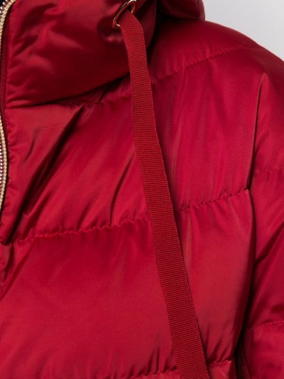 Shop Herno Zipped Hooded Puffer Jacket In Red