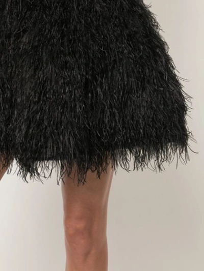 Shop Alice And Olivia Cina Feathered Mini Skirt In Black