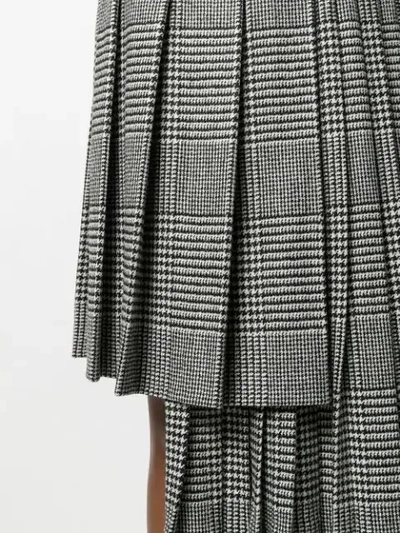 Shop Ermanno Scervino Asymmetric Pleated Check Skirt - Black