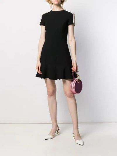 Shop Elisabetta Franchi Panelled Button Detail Dress In Black