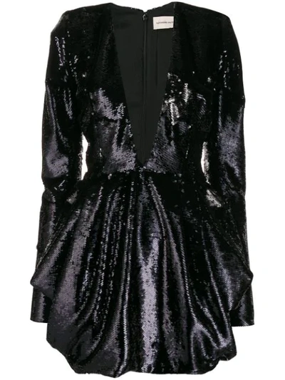 Shop Alexandre Vauthier Sequin Mini Dress In Black