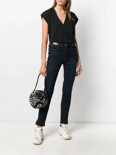 Shop Frame Side Slit Denim Jeans In Blue