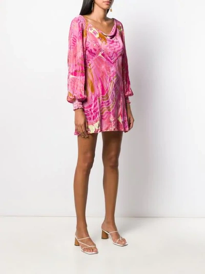 Shop Rixo London Mary Psychedelic-butterfly Dress In Pink