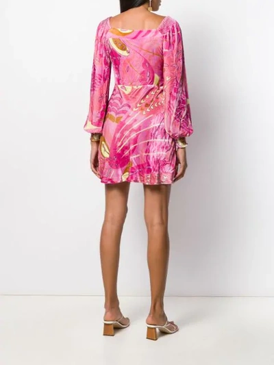 Shop Rixo London Mary Psychedelic-butterfly Dress In Pink