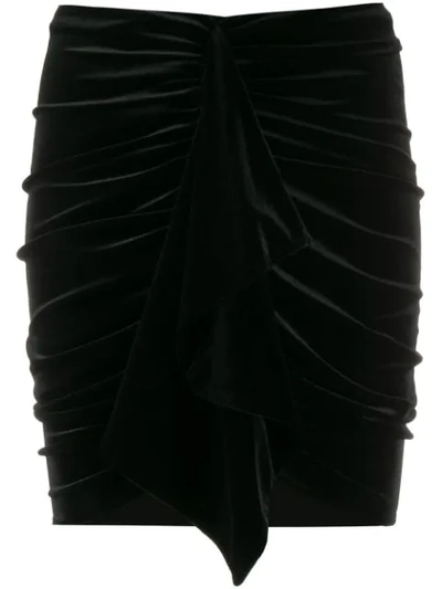 Shop Alexandre Vauthier Draped Velvet Mini Skirt In Black