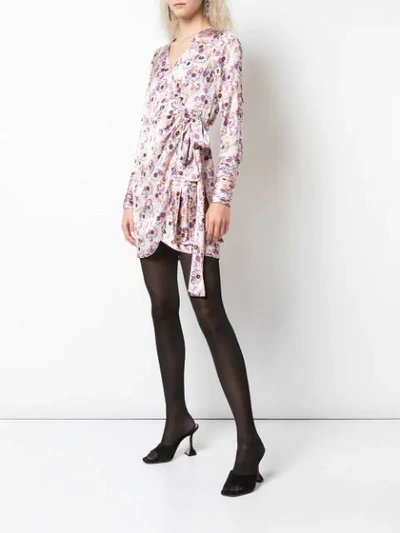 Shop Alexis Kari Floral-print Wrap Dress In Purple