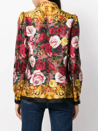 Shop Dolce & Gabbana Silk Floral Print Shirt In Hf82a