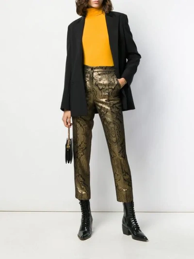 Shop Etro Baroque Trousers In Gold