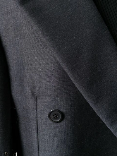 Shop Prada Embellished Longline Blazer In Grey
