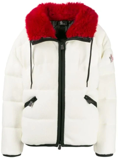 Shop Moncler Textured Padded Jacket In White