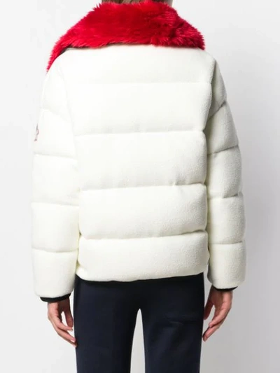 Shop Moncler Textured Padded Jacket In White