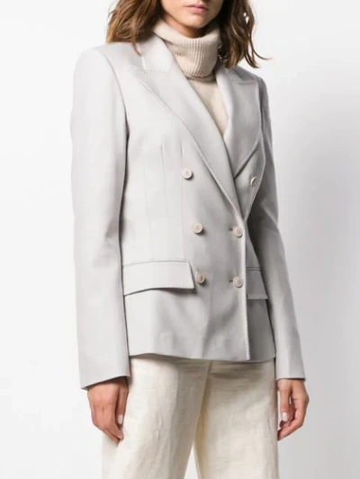 Alberta Ferretti Double-breasted Blazer In Grey