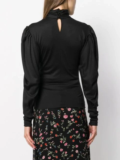 Shop Isabel Marant Ruched Turtleneck Jumper In Black