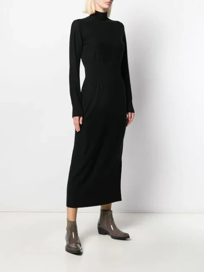 Shop Calvin Klein Roll Neck Knitted Dress In Black