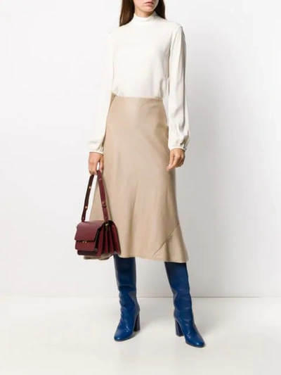 Shop Theory A-line Midi Skirt In Light Camel Melange