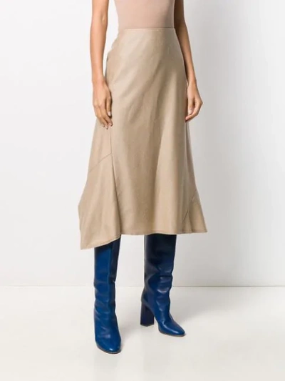 Shop Theory A-line Midi Skirt In Light Camel Melange