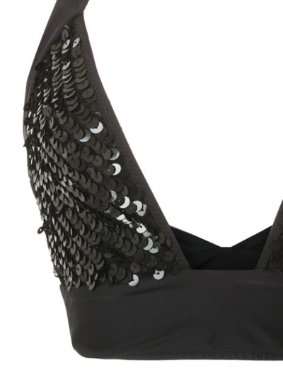 Shop Amir Slama Sequinned Bikini Top In Black