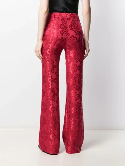 Shop Ann Demeulemeester Daphne High Rise Flared Trousers In Red