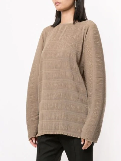 Shop Christopher Esber Cocoon Ribbed Tunic Top In Brown