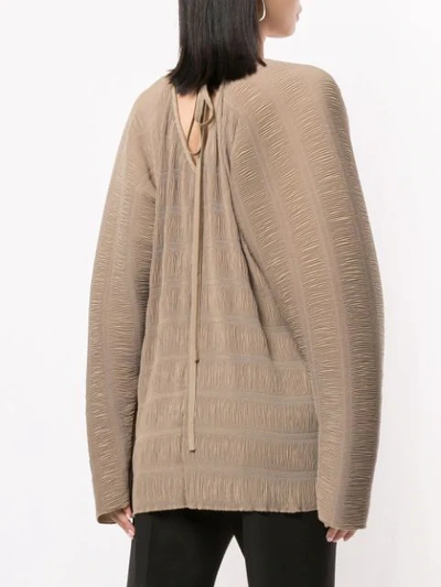 Shop Christopher Esber Cocoon Ribbed Tunic Top In Brown