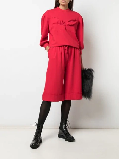 Simone Rocha Wide-leg Cropped Trousers In Red