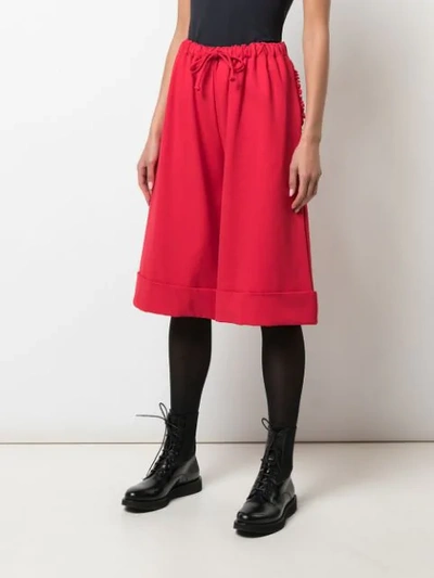 Simone Rocha Wide-leg Cropped Trousers In Red