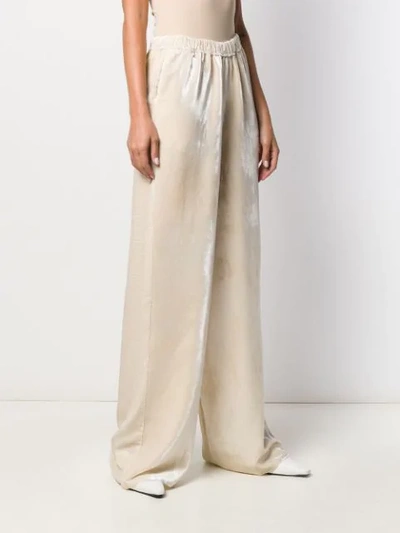 Shop Atu Body Couture Silk Velvet Trousers In Neutrals