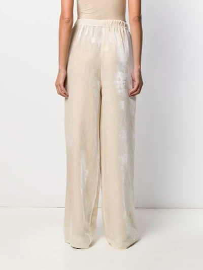 Shop Atu Body Couture Silk Velvet Trousers In Neutrals