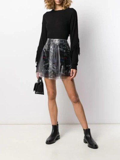 Shop Pinko Double Midi Skirt In Neutrals