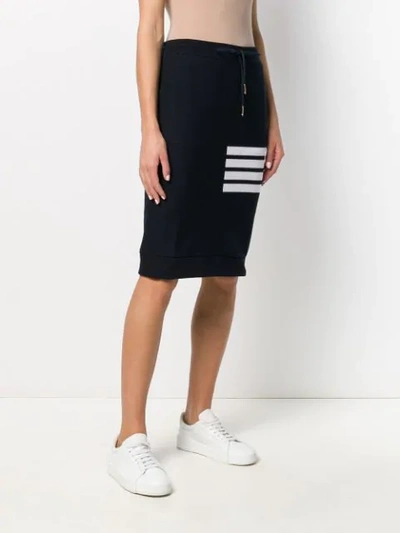 Shop Thom Browne Four Stripe Track Skirt In Blue