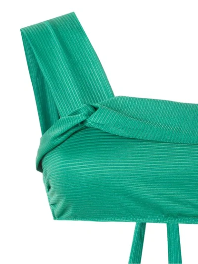 Shop Amir Slama One Shoulder Bikini Set In Green