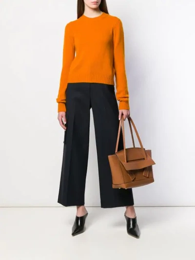 Shop Bottega Veneta Fine Knit Sweater - Orange