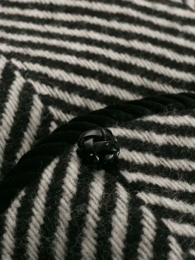 Shop Blazé Milano Oversized Striped Belted Coat In Black