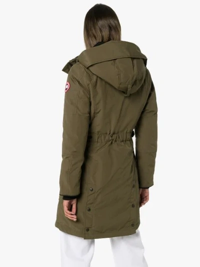 Shop Canada Goose Kinley Hooded Parka Coat In Green