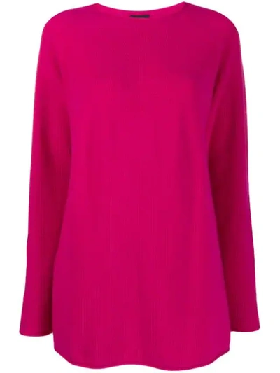 Shop Joseph Cashmere Ribbed Knit Jumper In Pink