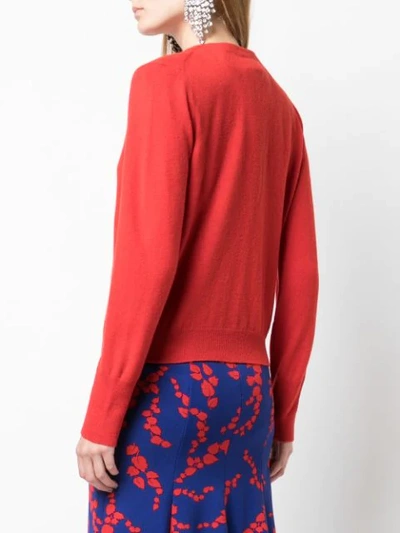 Shop Escada Button Cardigan In Red