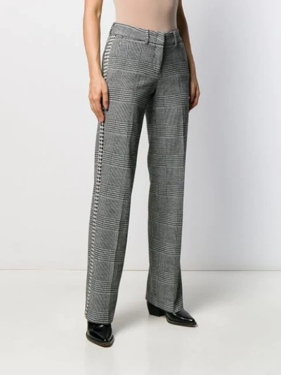 Shop Cambio Houndstooth Print Trousers In 829 Black White