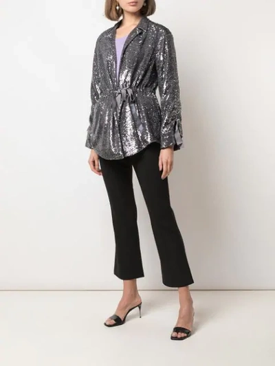 Shop Cinq À Sept Mathieu Sequinned Jacket In Silver