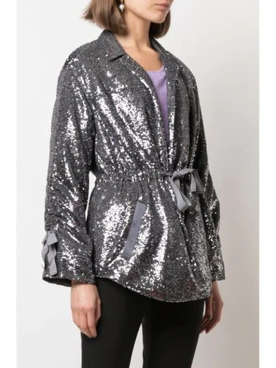 Shop Cinq À Sept Mathieu Sequinned Jacket In Silver