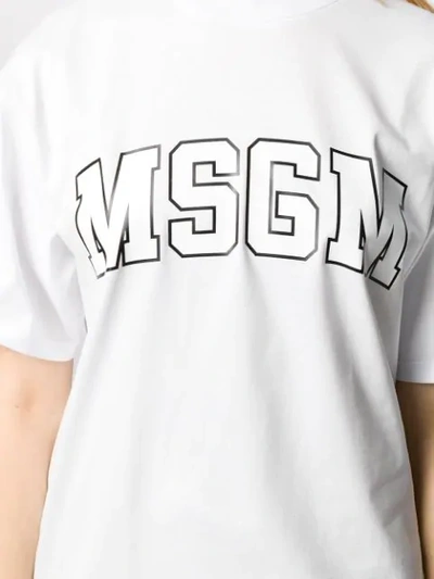 Shop Msgm College Logo Printed T-shirt In White