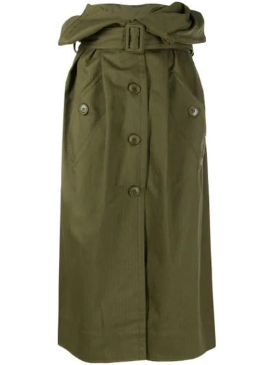 Shop Jacquemus Mid-length Trench Skirt In Green